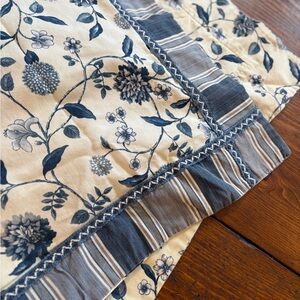 2 Waverly Williamsburg Nassau Blue Floral & Spotswood Stripe King Pillow Shams